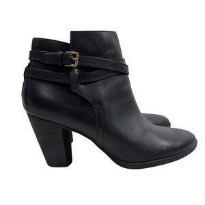 COLE HAAN CHUNKY‎ HEEL LEATHER ANKLE BOOTIE SZ 9